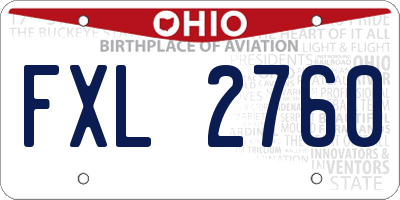 OH license plate FXL2760