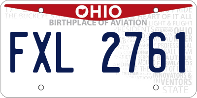 OH license plate FXL2761