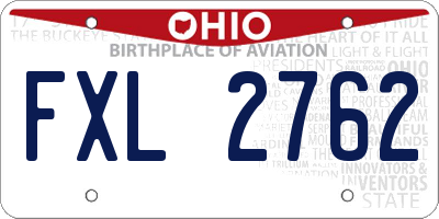 OH license plate FXL2762