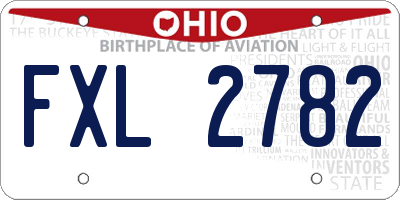 OH license plate FXL2782