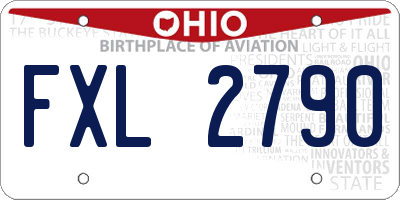 OH license plate FXL2790