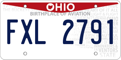 OH license plate FXL2791