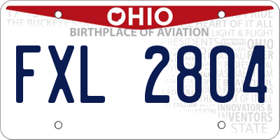 OH license plate FXL2804