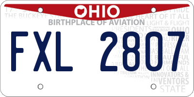 OH license plate FXL2807