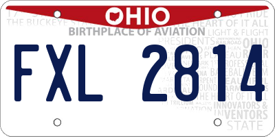 OH license plate FXL2814
