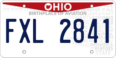 OH license plate FXL2841