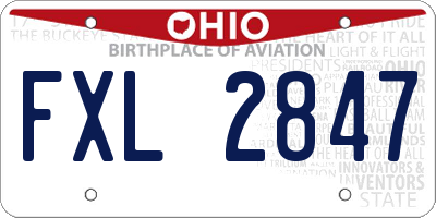 OH license plate FXL2847