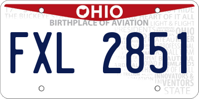 OH license plate FXL2851