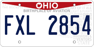 OH license plate FXL2854
