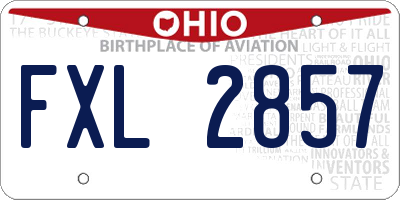OH license plate FXL2857