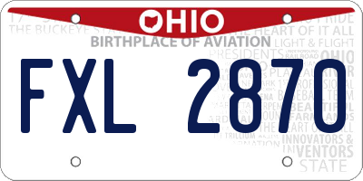 OH license plate FXL2870