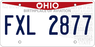 OH license plate FXL2877