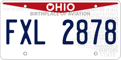 OH license plate FXL2878