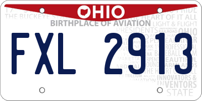 OH license plate FXL2913