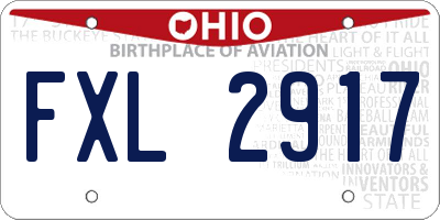 OH license plate FXL2917