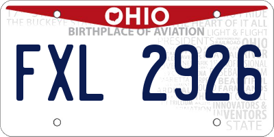OH license plate FXL2926