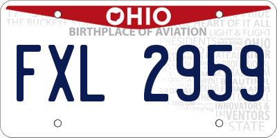 OH license plate FXL2959