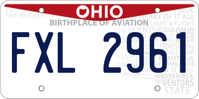 OH license plate FXL2961
