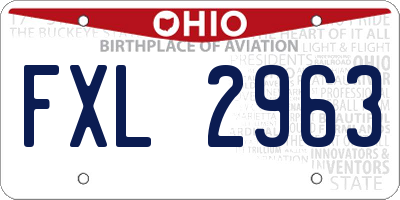 OH license plate FXL2963