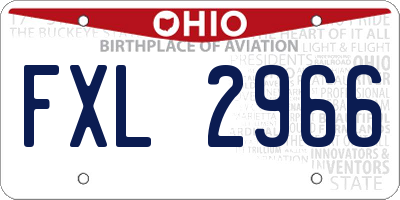 OH license plate FXL2966