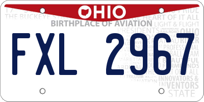 OH license plate FXL2967
