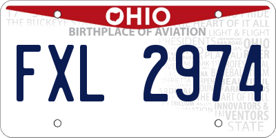 OH license plate FXL2974