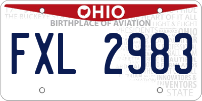 OH license plate FXL2983