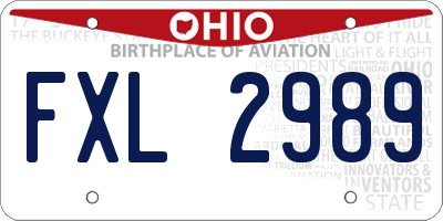 OH license plate FXL2989