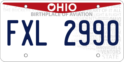 OH license plate FXL2990