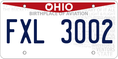 OH license plate FXL3002