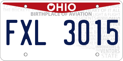 OH license plate FXL3015