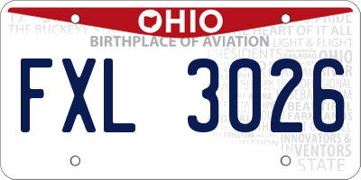 OH license plate FXL3026