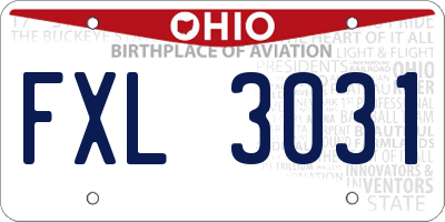 OH license plate FXL3031