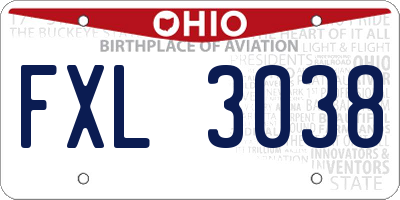 OH license plate FXL3038