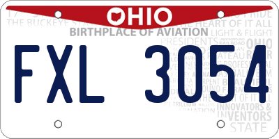 OH license plate FXL3054
