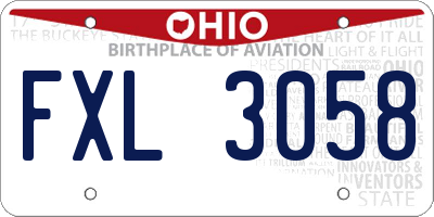 OH license plate FXL3058