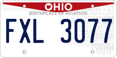 OH license plate FXL3077