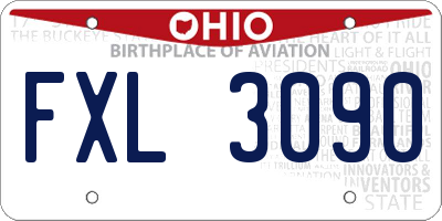 OH license plate FXL3090