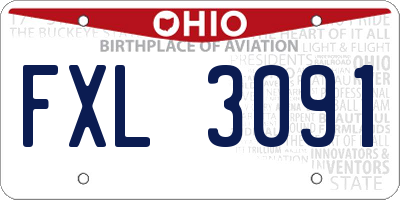 OH license plate FXL3091
