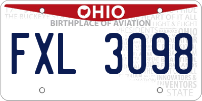 OH license plate FXL3098