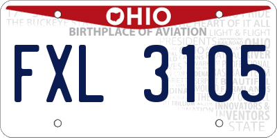OH license plate FXL3105
