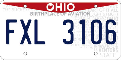 OH license plate FXL3106