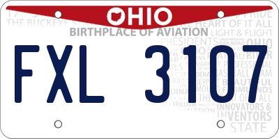 OH license plate FXL3107