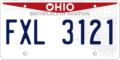OH license plate FXL3121