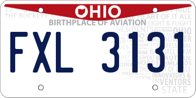 OH license plate FXL3131