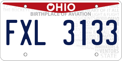 OH license plate FXL3133