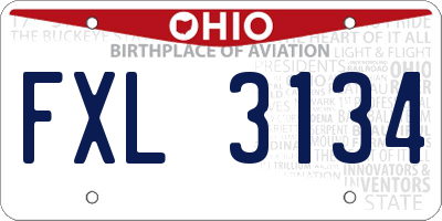 OH license plate FXL3134