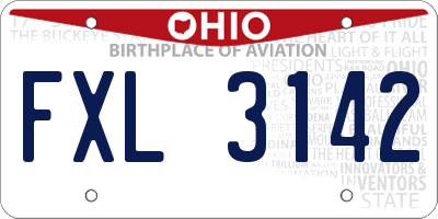 OH license plate FXL3142