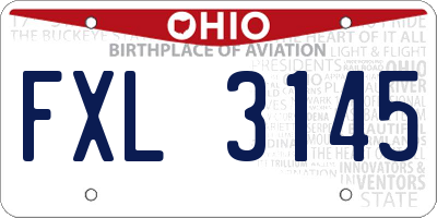 OH license plate FXL3145