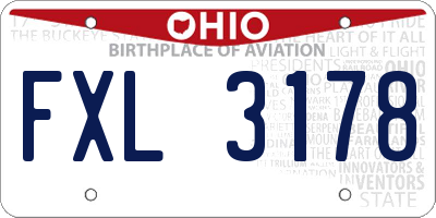 OH license plate FXL3178